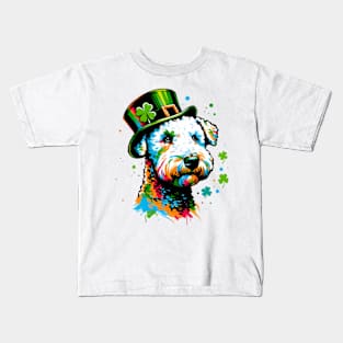 Bedlington Terrier Celebrates Saint Patrick's Day Kids T-Shirt